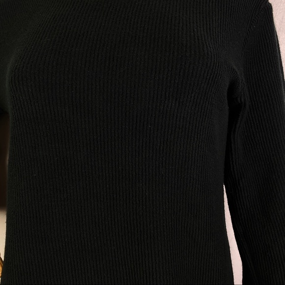 REFORMATION BLACK RIBBED PULLOVER SWEATER - Picture 4 of 7